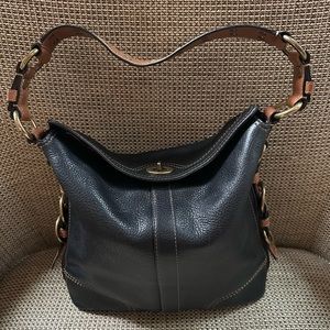 COACH Vintage Chelsea Pebbled Leather Shoulder Bag with Turn Lock Top